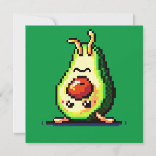 Upside-Down Avocado - Funny Pixel Art Food Design Einladung