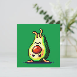 Upside-Down Avocado - Funny Pixel Art Food Design Karte