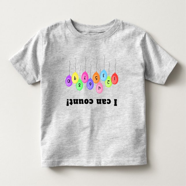 Upside Down Balloon Counting Kleinkind T-shirt (Vorderseite)