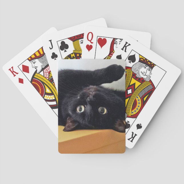 Upside Down Black Cat Classic Playing Cards Spielkarten (Rückseite)