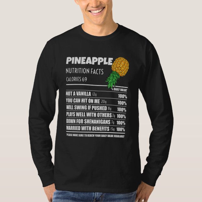 Upside Down Pineapple Pineapple Nutrition Facts Sw T-Shirt (Vorderseite)