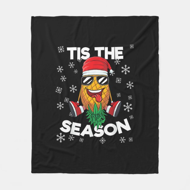 Upside Down Pineapple Santa Tis Season Christmas S Fleecedecke (Vorderseite)