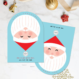 Upside Down Santa Company Himmelblaues Weihnachtsk Einladung