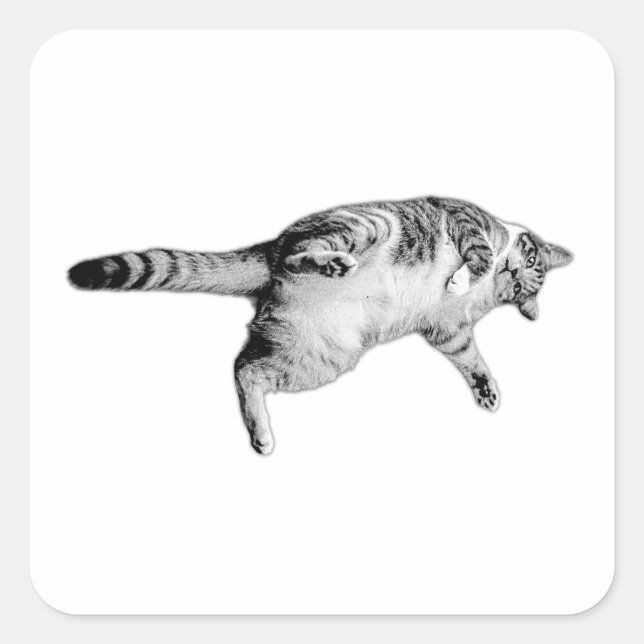 Upside-Down-Spaß in Monochrome Quadratischer Aufkleber (Vorderseite)