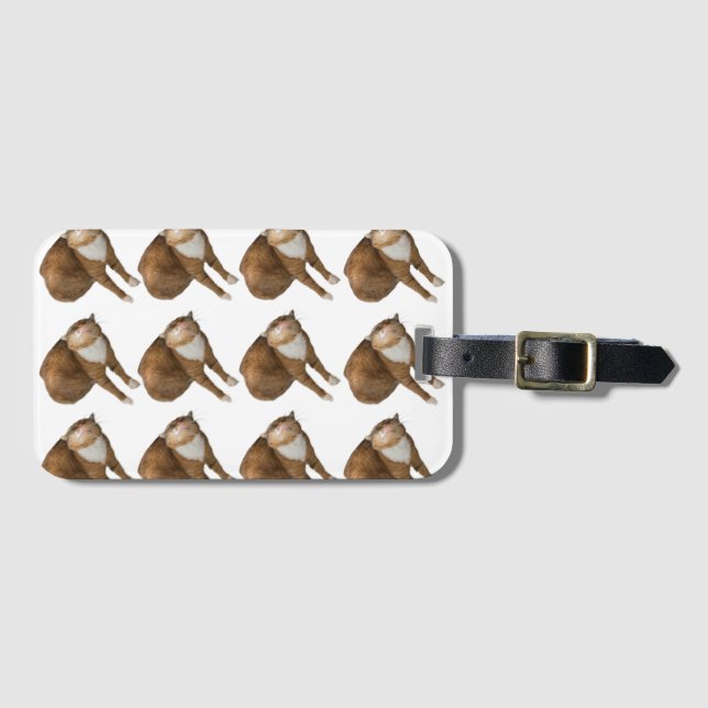 Upside-Down Sunshine Cat Gepäckanhänger (Vorderseite (Horizontal))