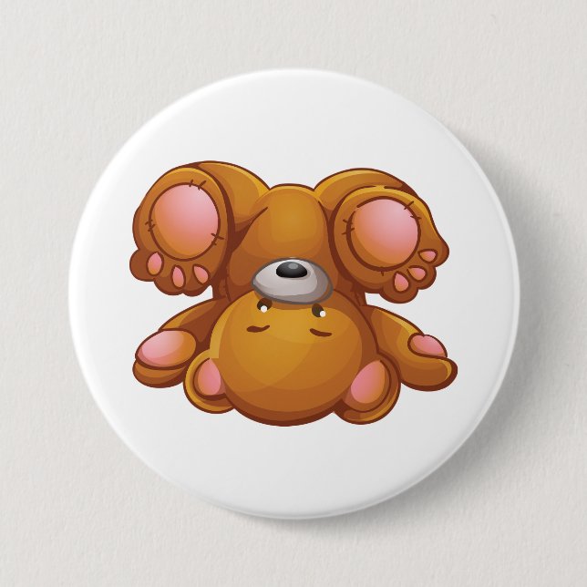 Upside Down Teddy Bear Button (Vorderseite)