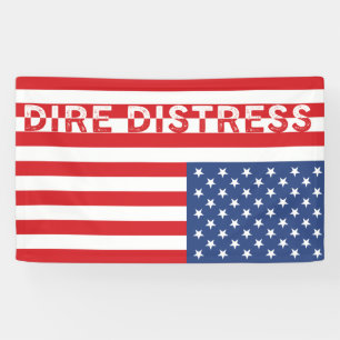 Upside Down USA Flag: Dürre Not Banner