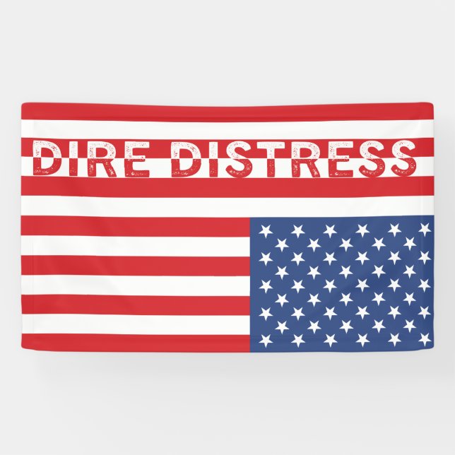 Upside Down USA Flag: Dürre Not Banner (Horizontal)