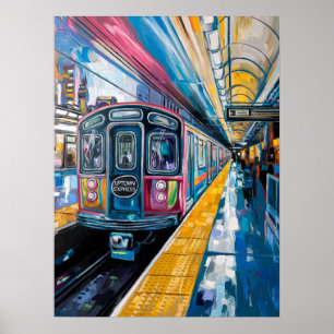 Uptown Express U-Bahn Impasto Poster