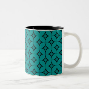 Uptown Retro-Tasse, Aquamarin Zweifarbige Tasse