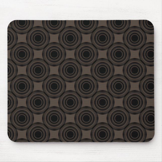 Uptown Trendy Circles Mousepad, Mocha Mousepad (Vorne)