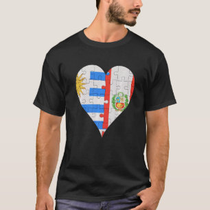 Uraguyan Peruanisches Flaggenherz T-Shirt