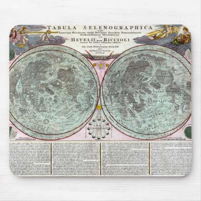 uralte Bildkarte des Mondes Mousepad (Vorne)