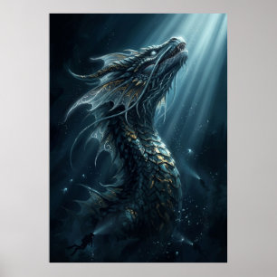 Uralter biolumineszenter Seedrache - Mythische Tie Poster