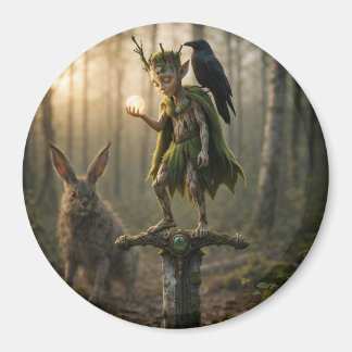 Uralter Druiden-Barde Fae Pixie mit Perle Magnet