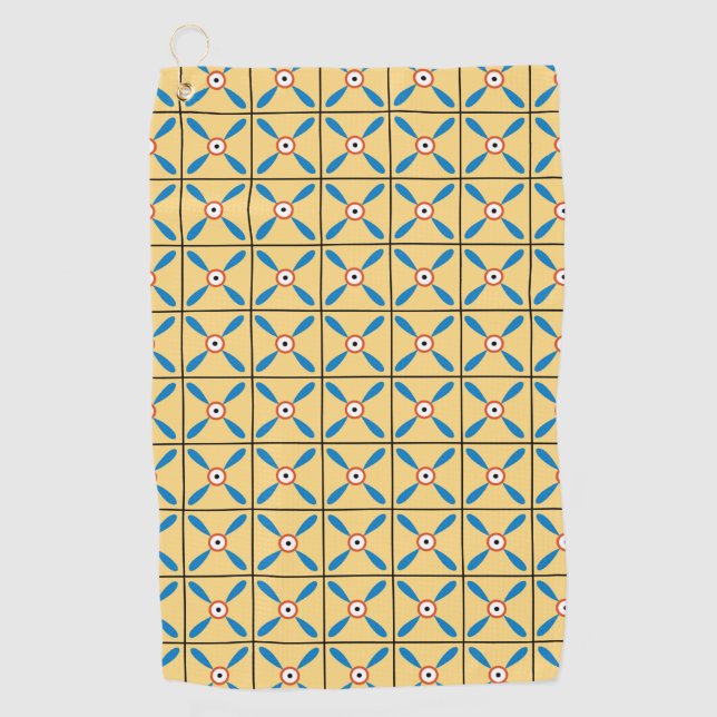 uralter, geometrischer Untergrund Golfhandtuch (Vorderseite)