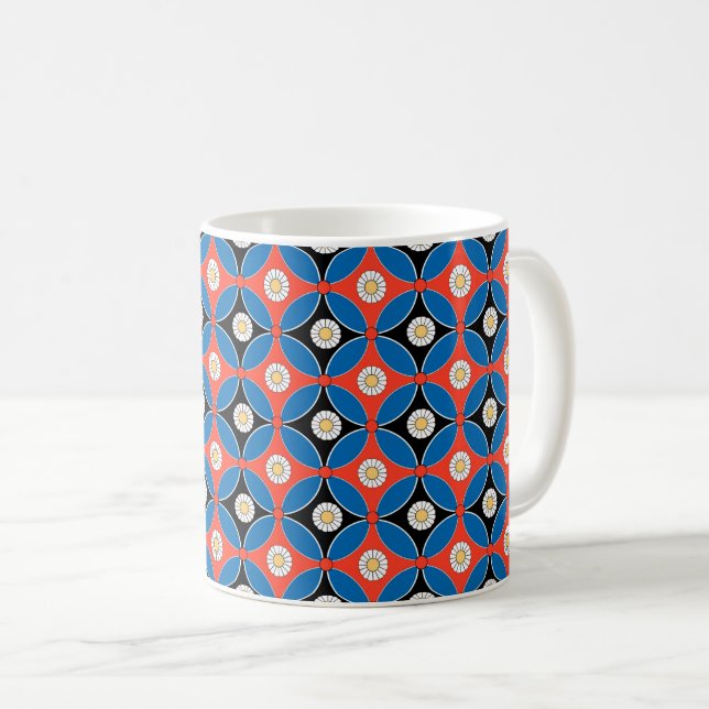 uralter, geometrischer Untergrund Kaffeetasse (VorderseiteRechts)