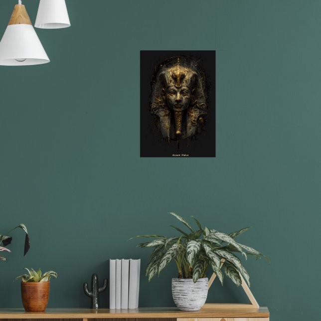 Uralter Groll Ägyptischer Pharao Schwarz Poster (Wohnzimmer 1)