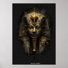 Uralter Groll Ägyptischer Pharao Schwarz Poster