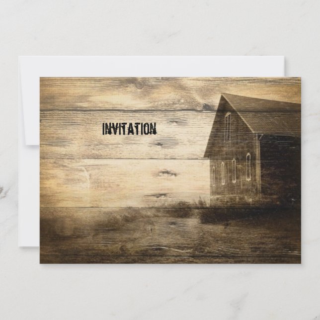 uralter Western alte Scheunenhütte Einladung (Vorderseite)