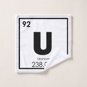Uran Symbolchemieformel des chemischen Elements Waschlappen