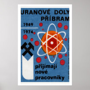 Uranabbau - Matchbox-Druck - Tschechische Wandkuns Poster