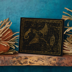 Urania Mirror Celestial Map Gold und Black Fotoplatte