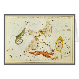 Urania-Spiegel, Vintage Astronomie-Himmelskarte