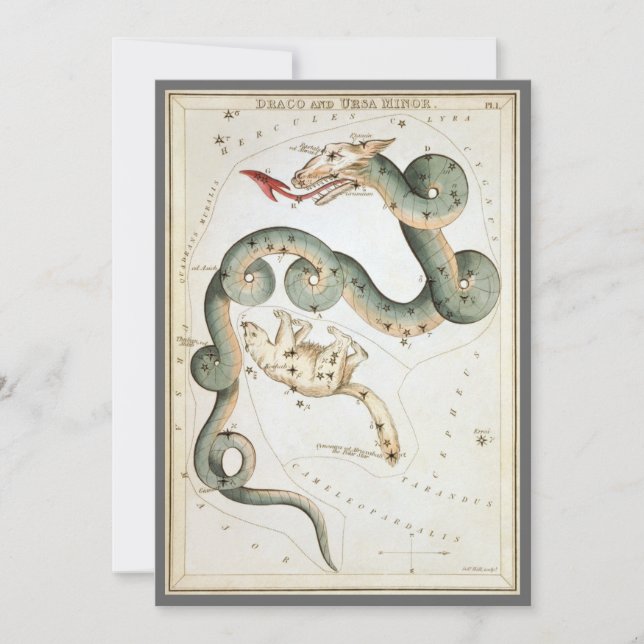 Urania-Spiegel, Vintage Astronomie-Himmelskarte Einladung (Vorderseite)