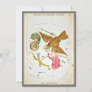 Urania-Spiegel, Vintage Astronomie-Himmelskarte Einladung