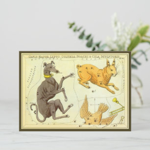 Urania-Spiegel, Vintage Astronomie-Himmelskarte Einladung