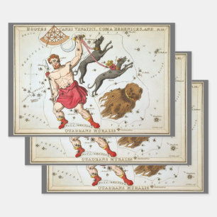 Urania-Spiegel, Vintage Astronomie-Himmelskarte Geschenkpapier Set