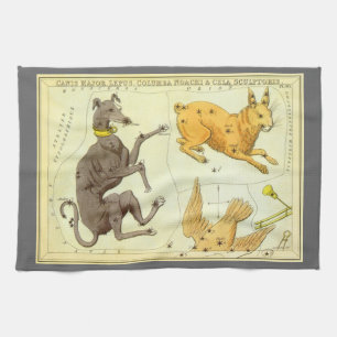 Urania-Spiegel, Vintage Astronomie-Himmelskarte Geschirrtuch