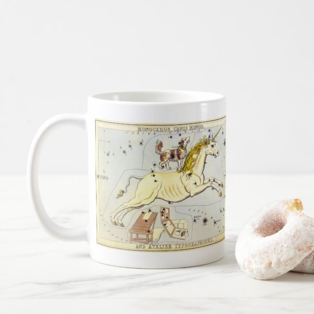 Urania-Spiegel, Vintage Astronomie-Himmelskarte Kaffeetasse (Mit Donut)