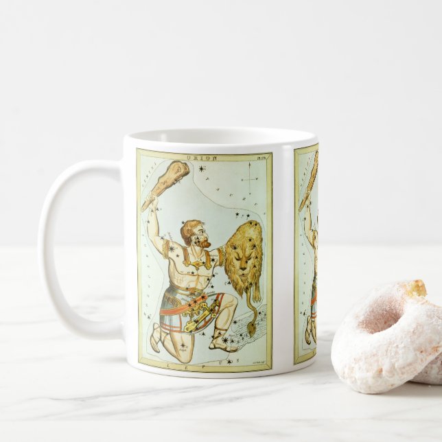 Urania-Spiegel, Vintage Astronomie-Himmelskarte Kaffeetasse (Mit Donut)