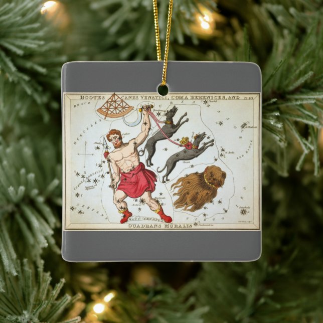 Urania-Spiegel, Vintage Astronomie-Himmelskarte Keramikornament (Baum)