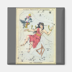 Urania-Spiegel, Vintage Astronomie-Himmelskarte Magnet