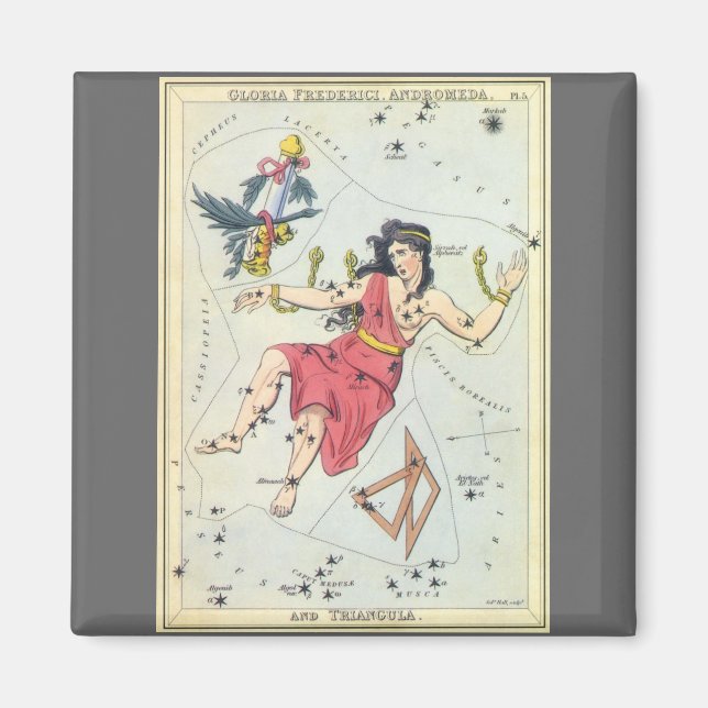 Urania-Spiegel, Vintage Astronomie-Himmelskarte Magnet (Vorne)