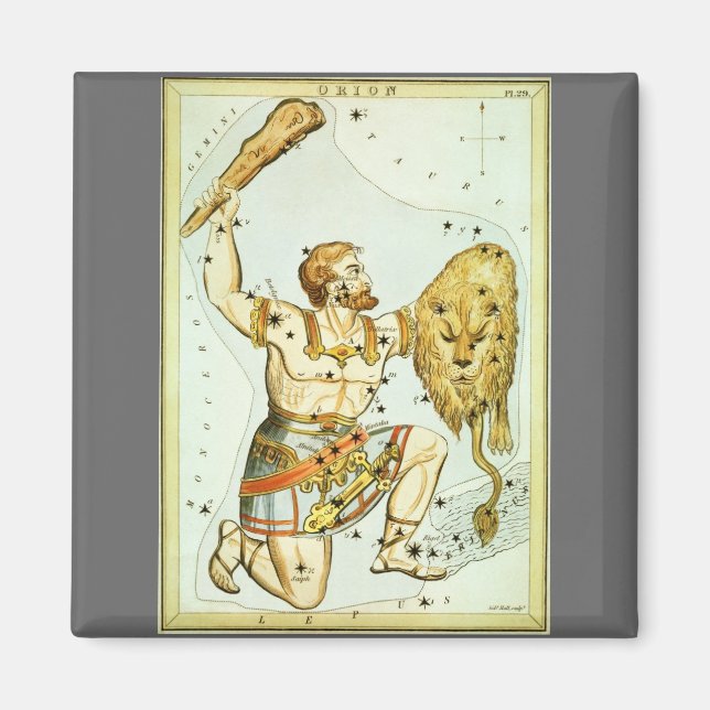 Urania-Spiegel, Vintage Astronomie-Himmelskarte Magnet (Vorne)