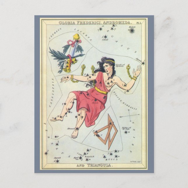 Urania-Spiegel, Vintage Astronomie-Himmelskarte Postkarte (Vorderseite)