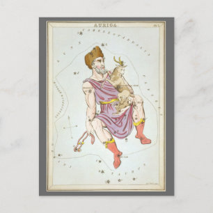 Urania-Spiegel, Vintage Astronomie-Himmelskarte Postkarte