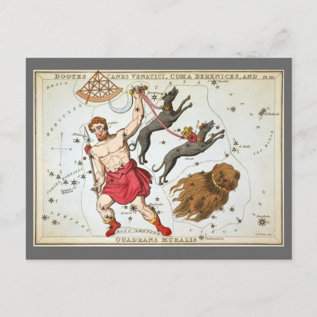 Urania-Spiegel, Vintage Astronomie-Himmelskarte Postkarte