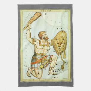 Urania's Mirror, Vintage Astronomiekarte des Himme Geschirrtuch