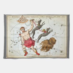 Urania's Mirror, Vintage Astronomiekarte des Himme Geschirrtuch