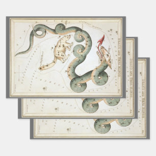 Urania's Spiegel, Vintage-Astronomie-Himmelskarte Geschenkpapier Set