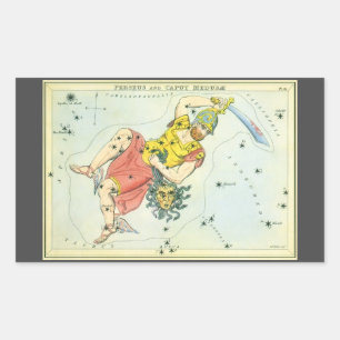 Urania's Spiegel, Vintage-Astronomie-Himmelskarte Rechteckiger Aufkleber
