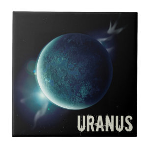 Uranus blauer Planet 3D-Universum-Darstellung Fliese