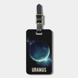 Uranus blauer Planet 3D-Universum-Darstellung Gepäckanhänger