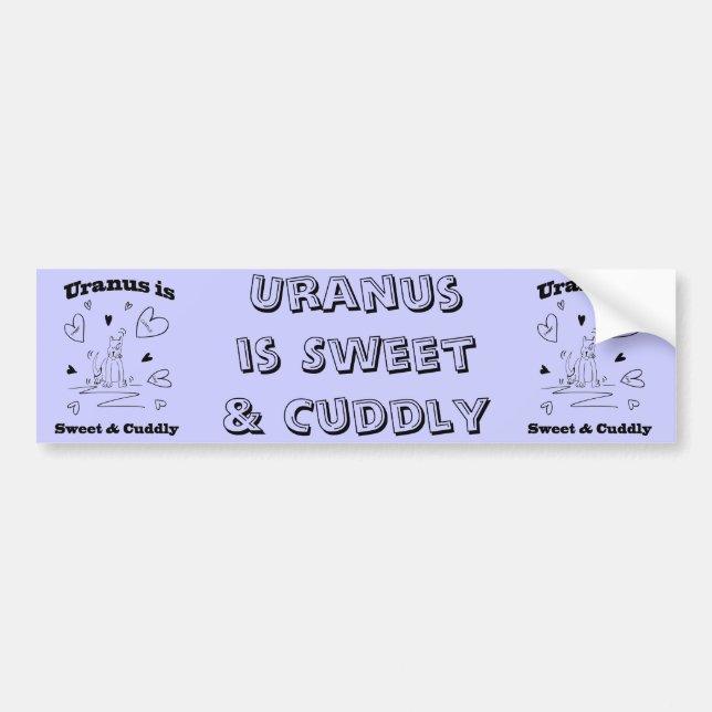 Uranus ist süßer u. Cuddly Autoaufkleber (Vorne)
