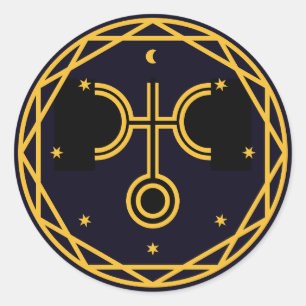 Uranus Occultic Celestial Party Runder Aufkleber